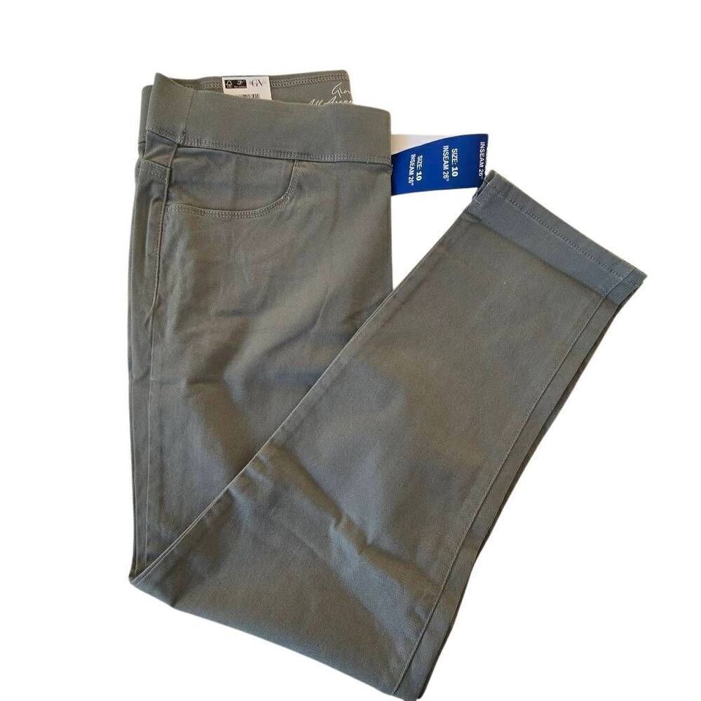 NWT Gloria Vanderbilt Womens Green Pullon Crop Length Pants Size 10 - Picture 2 of 10